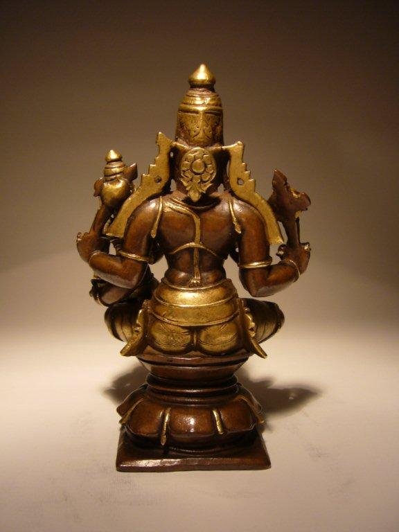 Extremely Rare Indian Bronze Vishnu with Lakshmi