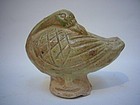 Tang Dynasty Yellow Glazed Pottery Resting Duck