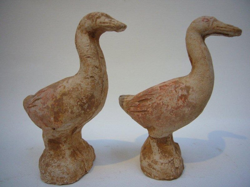 Pair of Tang Pottery Geese