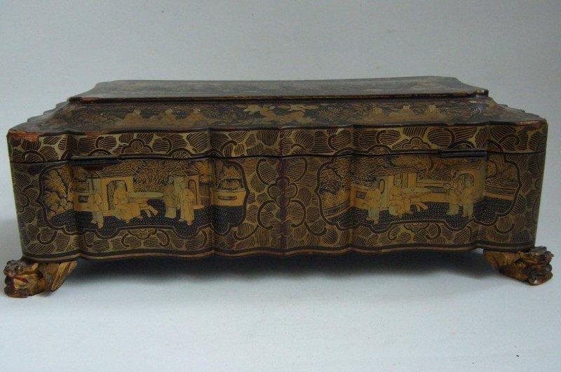 Cantonese Export Lacquer Game Box