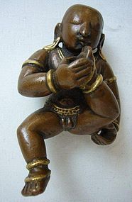 Indian Bronze Baby Krishna from Orissa