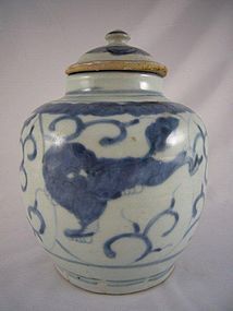 Ming Dynasty Blue and White Porcelain Jar