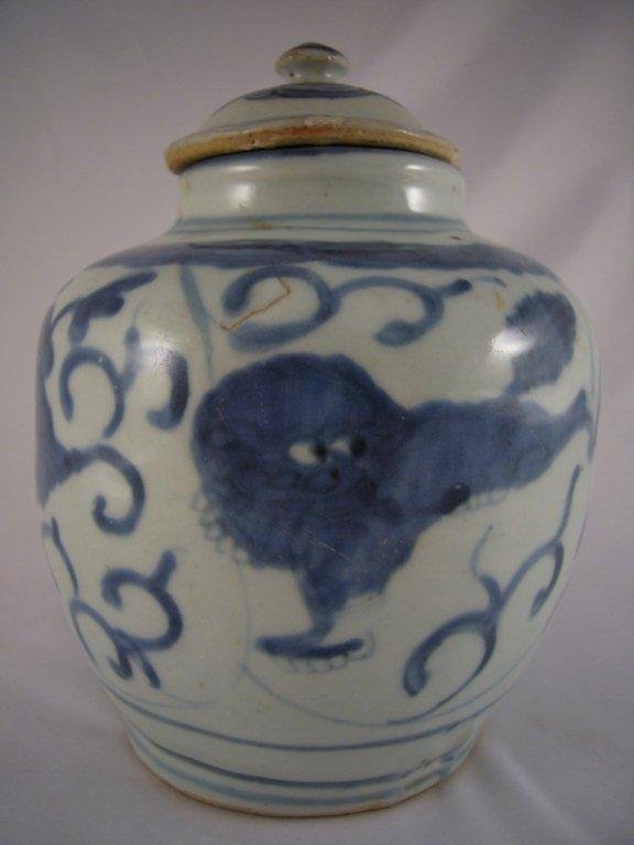 Ming Dynasty Blue and White Porcelain Jar