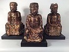 Group of Ming Dynasty Gilt Wood Daoist Figures