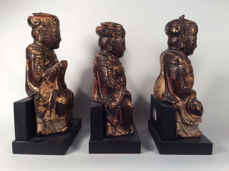 Group of Ming Dynasty Gilt Wood Daoist Figures