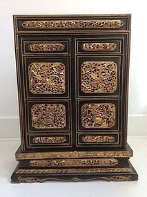Chinese Carved Wood House Altar 19th Century