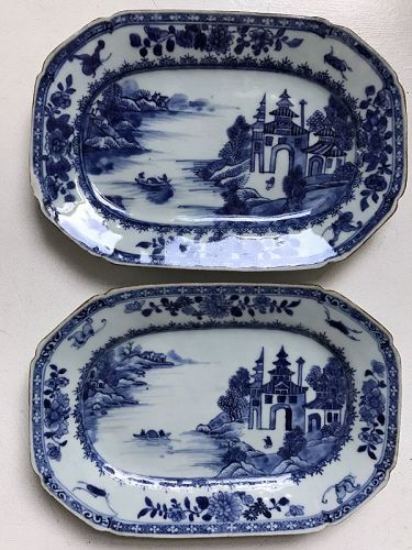 Pair of Chinese Export Porcelain Qianlong Serving Dishes