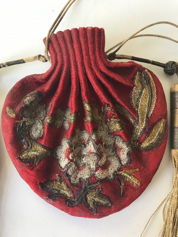 Chinese Silk Snuff Bottle Pouch 19th Century
