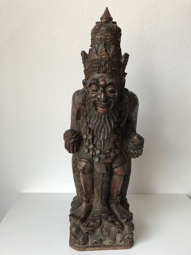 Carved Wooden Priest Bali ca. 1920's - 1930's.