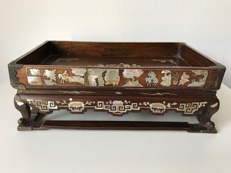 Chinese Hardwood Scholar's Tray 19th Century