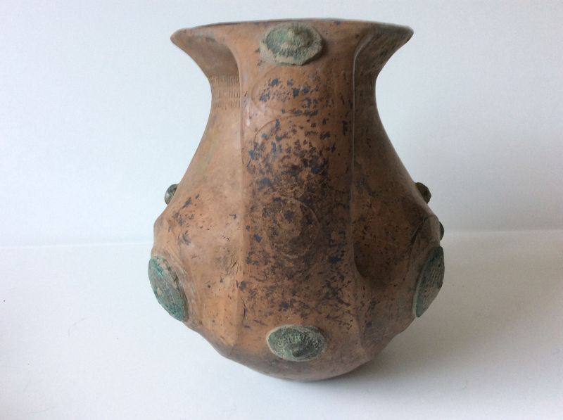 Han Dynasty Pottery Amphora With Bronze Ornaments
