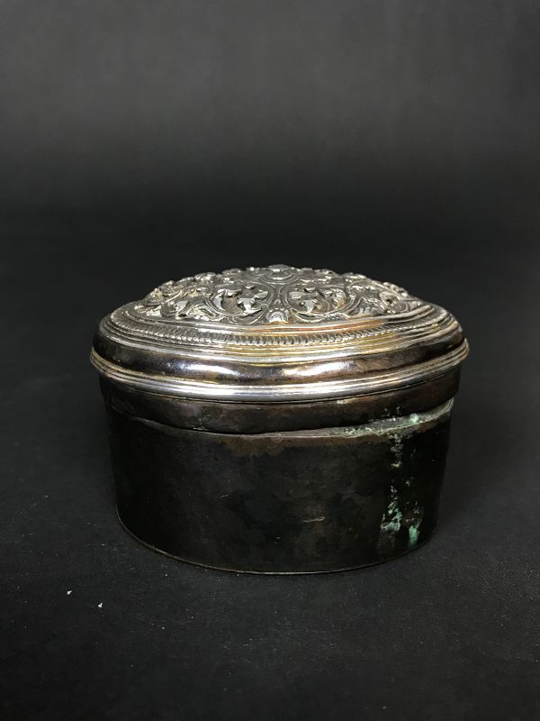 Silver and Copper Lime Container, Burma, late 19th/early 20th Century