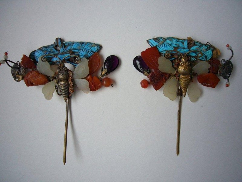 Pair of Kingfisher Hairpins
