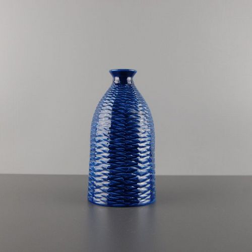 Blue Arita Porcelain Vase by Fujii Shumei