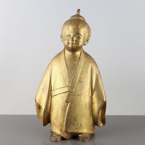Japanese Bronze Kome Jiichi Selflessness Child Figurine