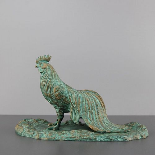 Japanese Bronze Figurine of a Rooster