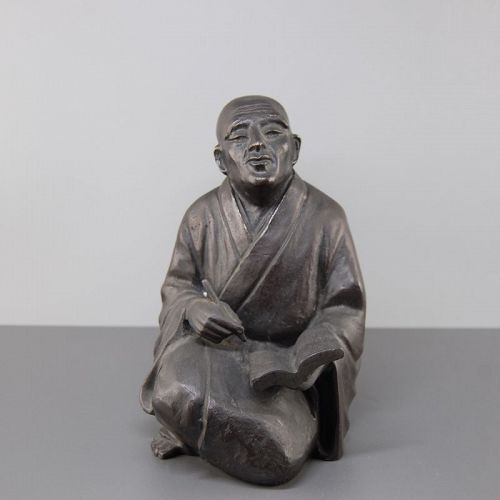 Japanese Bronze Figurine of a Monk