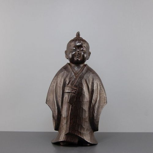 Japanese Bronze Figurine of a Selflessness Child