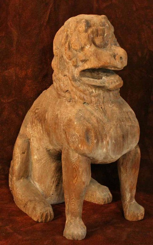 Early Heian Period Wood Koma Inu Temple Dogs