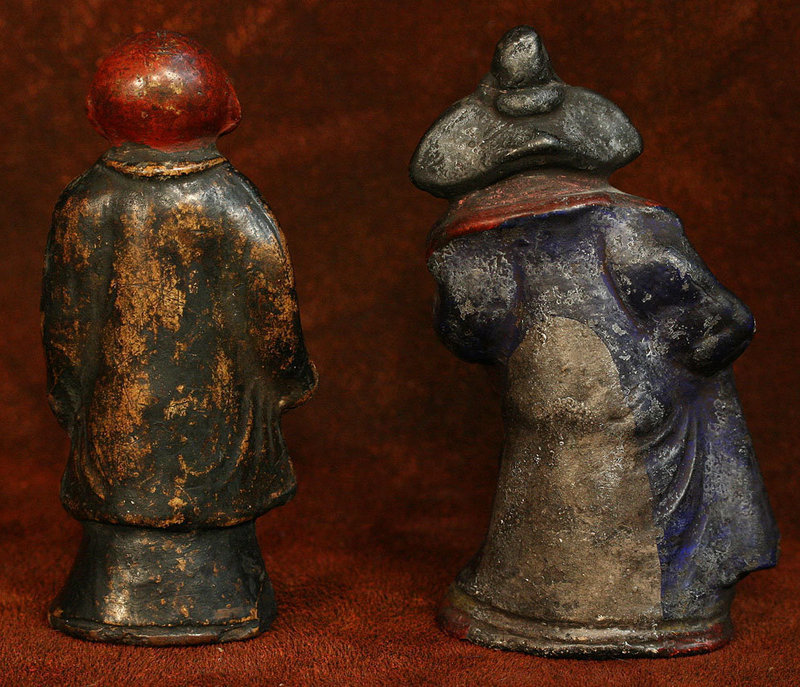 Kyogen Theater Couple, Okame and Usobuki Ceramic Figure