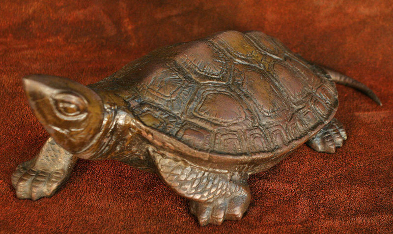 Late Edo Period Japanese Bronze Turtle
