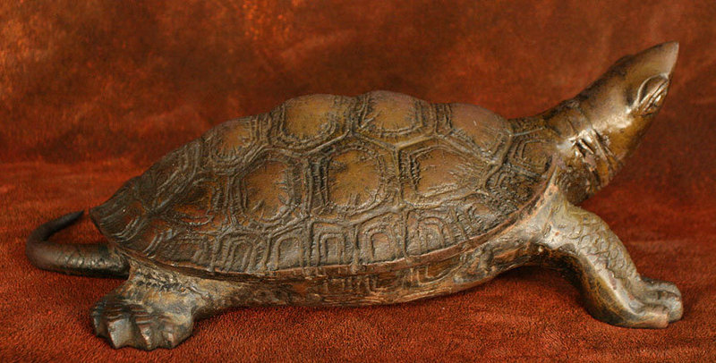 Late Edo Period Japanese Bronze Turtle