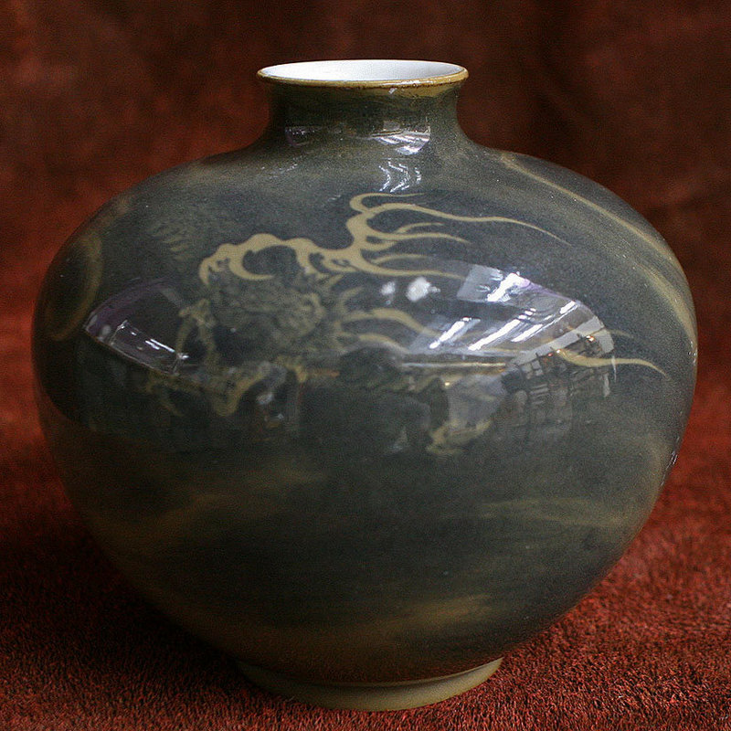 Meiji Period Koransha Porcelain Dragon Vase