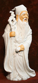 Very Large Kutani Porcelain God of Wisdom Sculpture