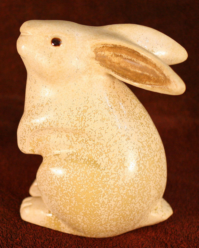 Japanese Taisho Period Ceramic Rabbit Figure