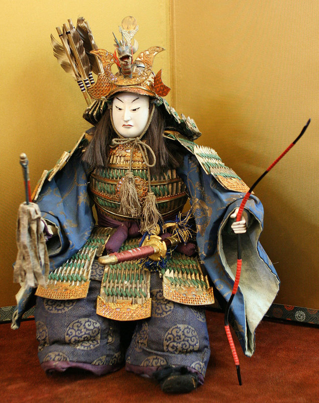 Rare and Intact Edo Period Pair of Samurai Ningyo