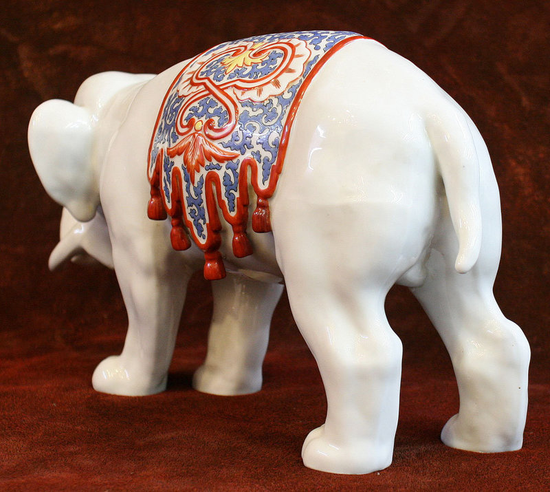 19th Century Japanese Arita Porcelain Elephant