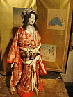 19th Century Bunraku Puppet and Painting of Osome