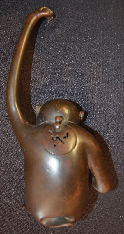 Japanese Meiji Period Bronze Monkey Incense Burner