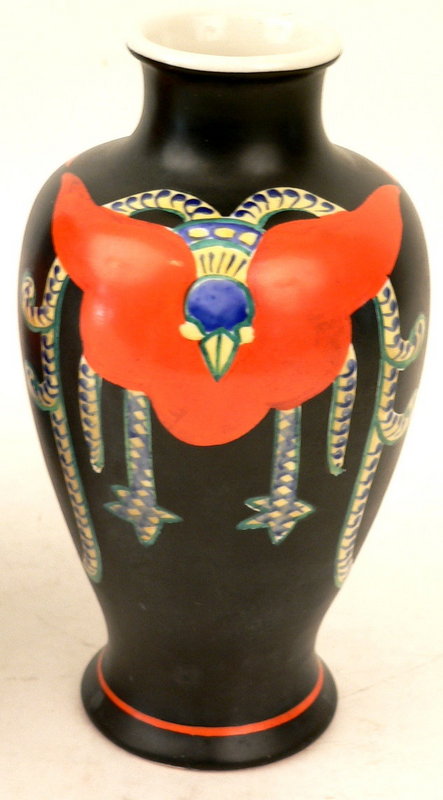 Japanese Satsuma Deco-Style Phoenix Vase by Kinkozan