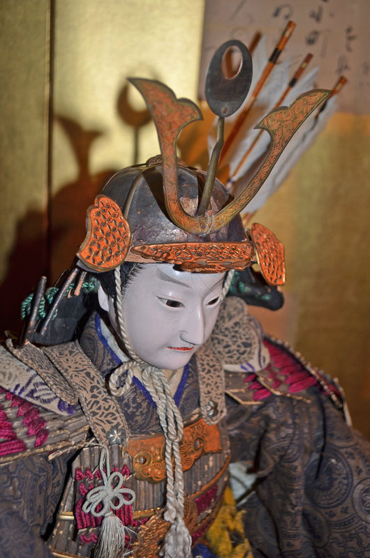Late Edo Period Musha Ningyo of Samurai and Attendant