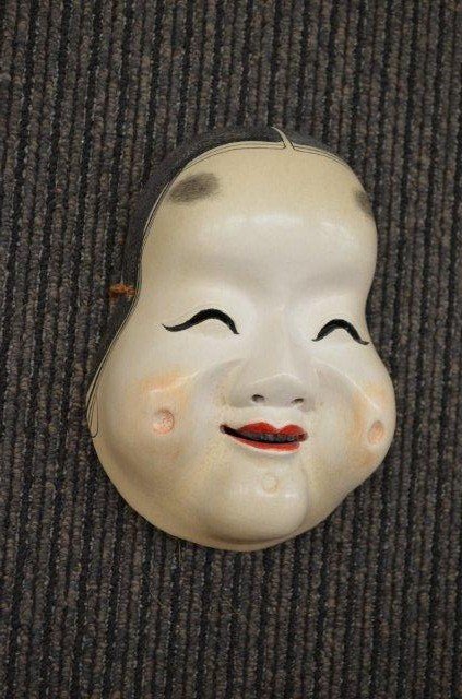 19th Century Noh Mask of Okame, the Goddess of Mirth