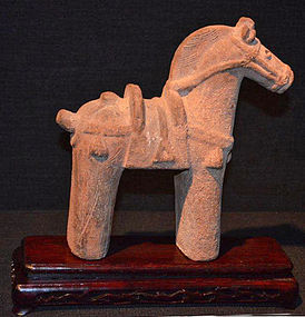 Rare Japanese Haniwa Clay Sculpture of a Horse