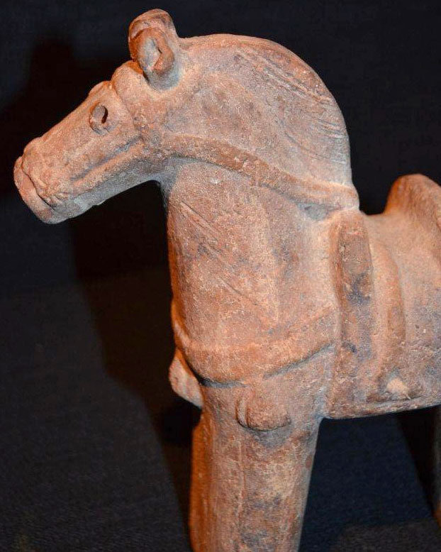 Rare Japanese Haniwa Clay Sculpture of a Horse