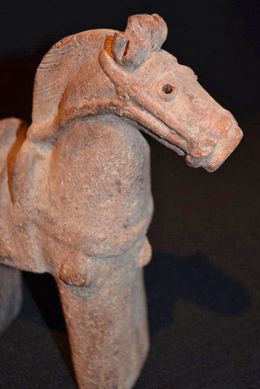 Rare Japanese Haniwa Clay Sculpture of a Horse