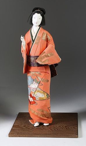 Japanese Standing Female Isho Ningyo of a Bijin, Meiji Period