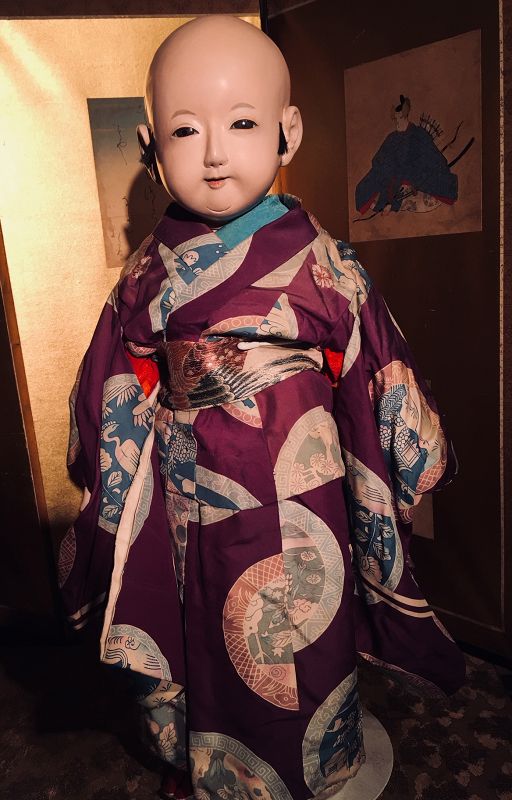 Meiji Period Daki Ningyo in Royal Purple