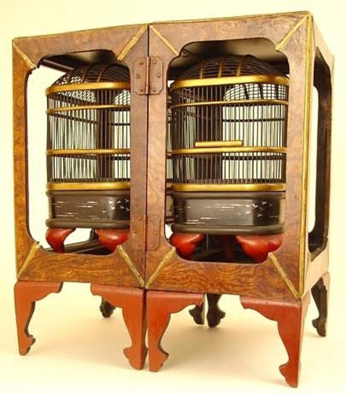 Exquisite Pair of Museum Quality Japanese Cricket Cages