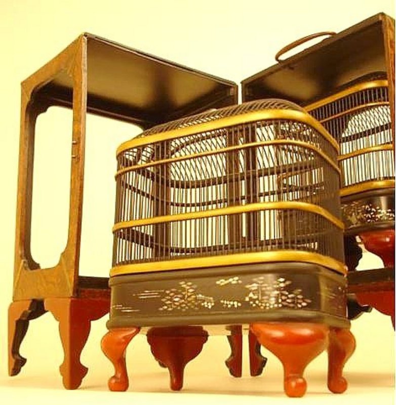 Exquisite Pair of Museum Quality Japanese Cricket Cages
