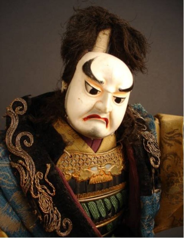 Rare and Spectacular Pair of 18th Century Samurai Dolls