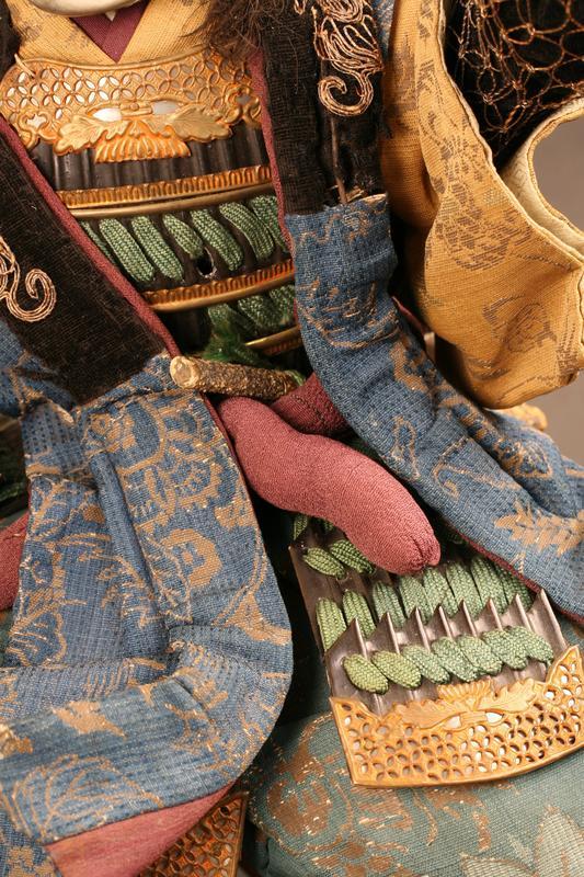 Rare and Spectacular Pair of 18th Century Samurai Dolls