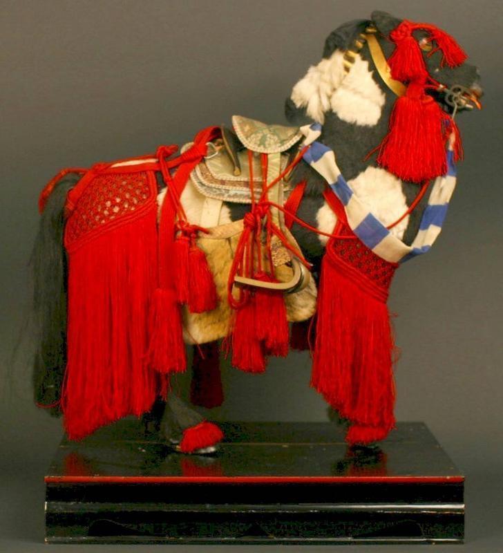 Spectacularly Adorned Fine Japanese Battle Horse Doll