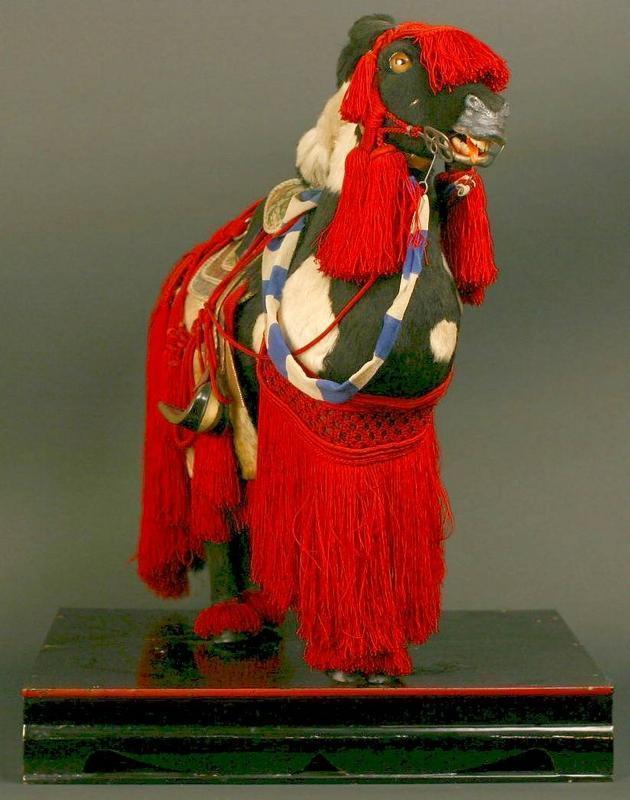 Spectacularly Adorned Fine Japanese Battle Horse Doll