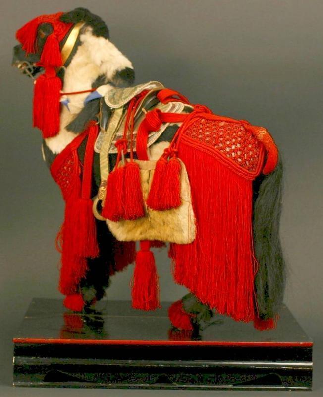 Spectacularly Adorned Fine Japanese Battle Horse Doll