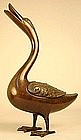 Fine Antique Japanese Bronze Sculpture of a Duck