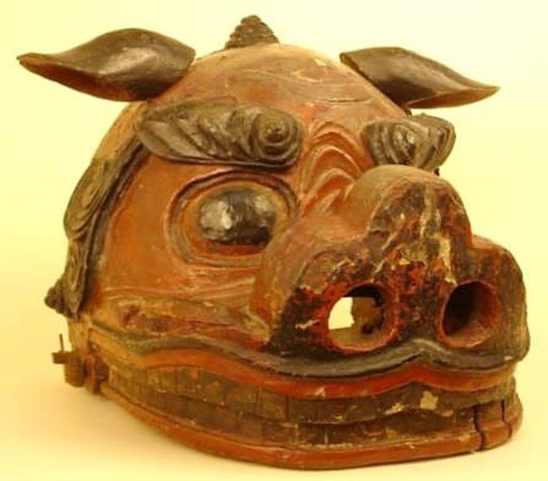 Very Rare Early 17th Century Japanese Lion Mask